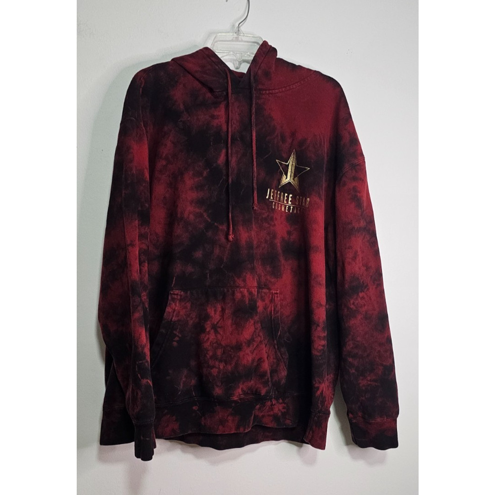 Jeffree Star Men's Cosmetics Cotton Hoodie Sweatshirt Tie Dyed Red Black • XXL